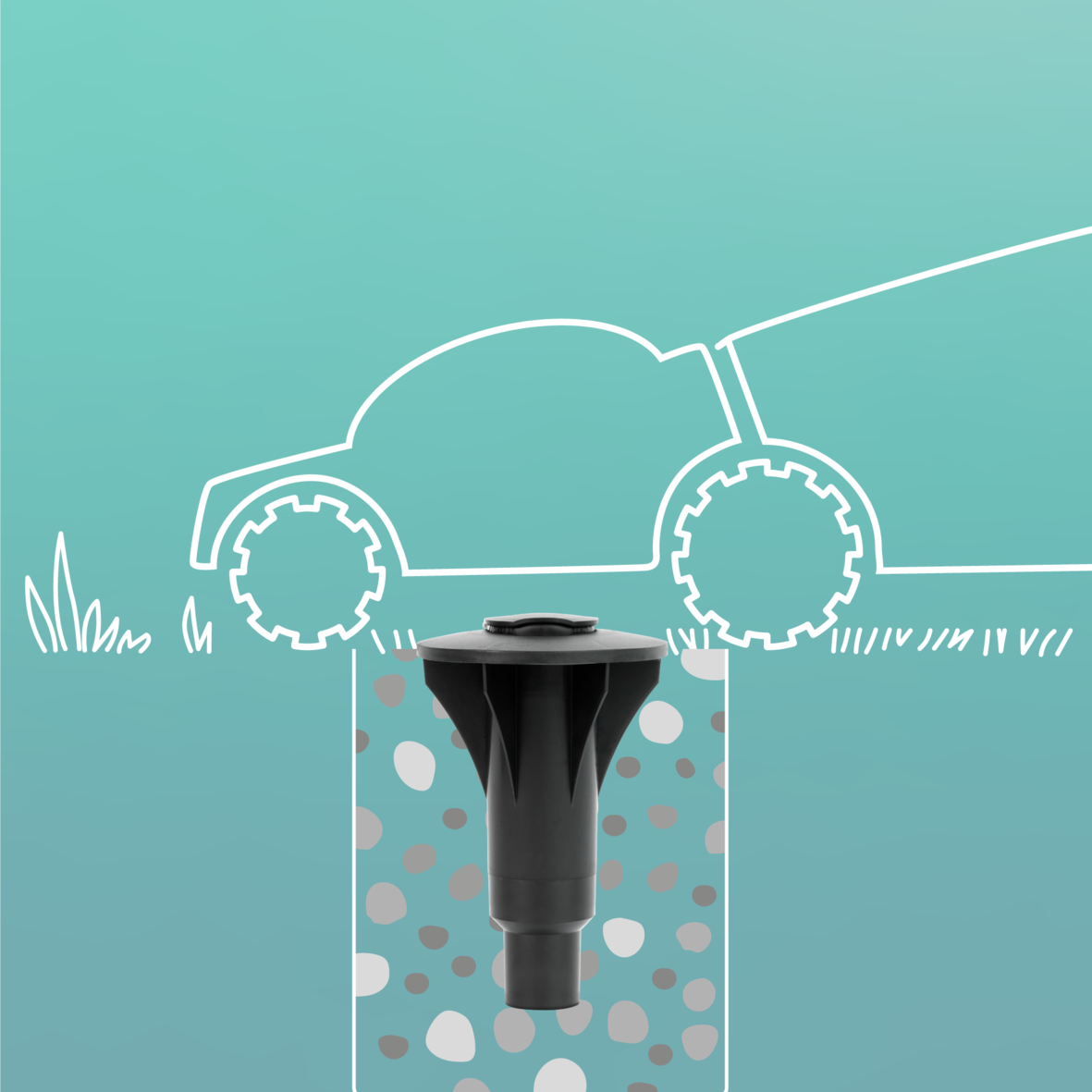 Plastic Ground Tube (for Rotary Lift-O-Matic Advance and SmartLift Ø 50mm Pole) - Black