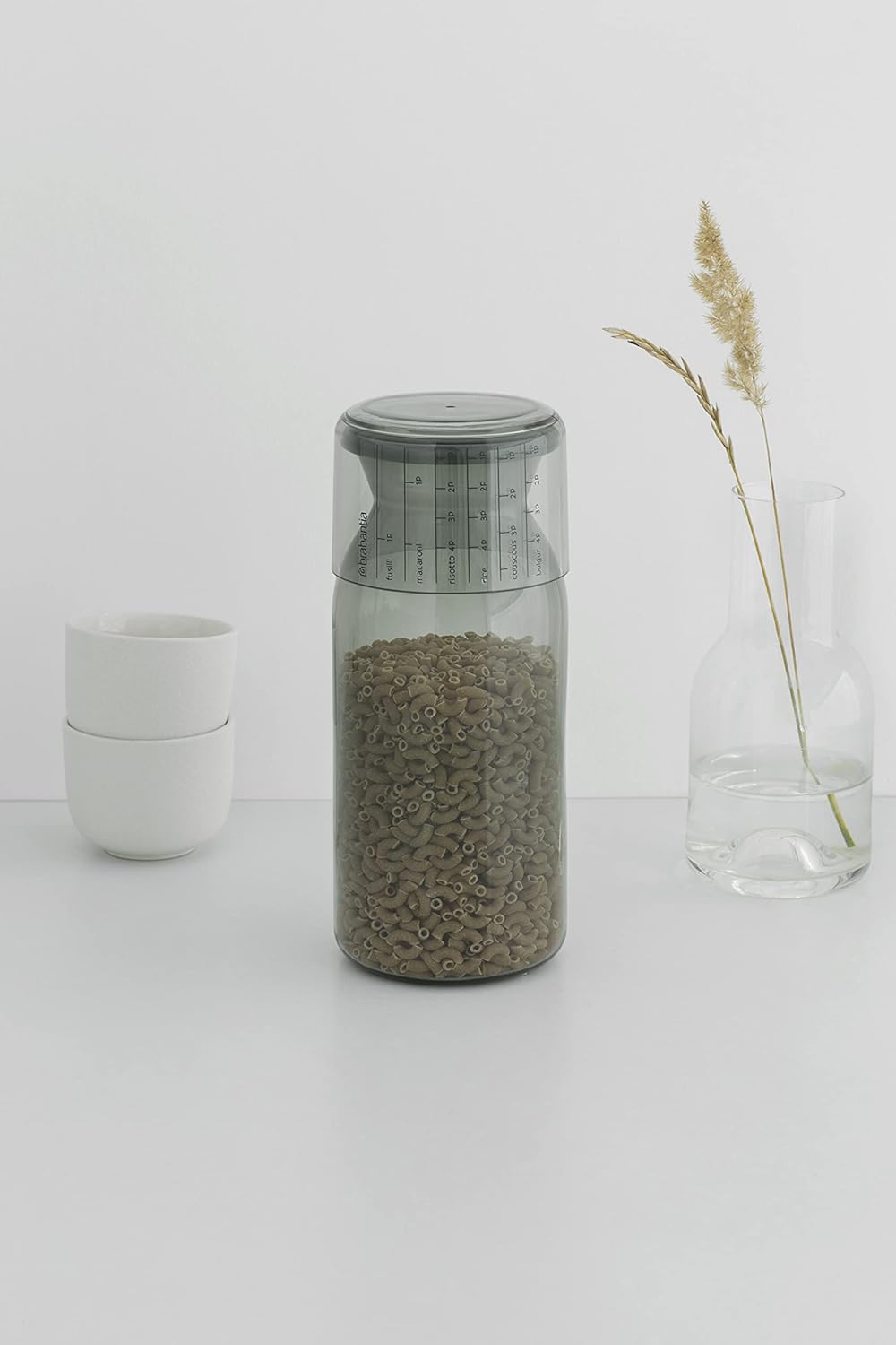 Storage Jar with Measuring Cup (Set of 2) 1.3 Litre - Dark Grey
