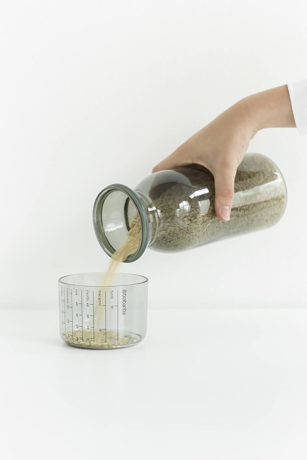 Storage Jar with Measuring Cup (Set of 2) 1.3 Litre - Dark Grey