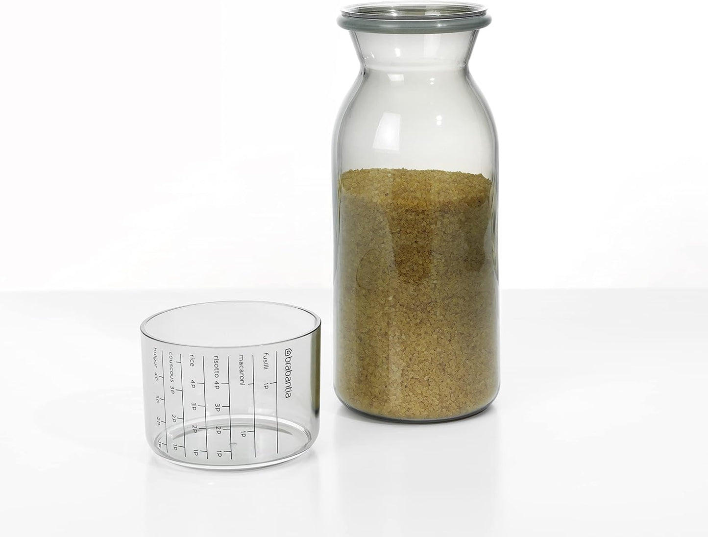 Storage Jar with Measuring Cup (Set of 2) 1.3 Litre - Dark Grey