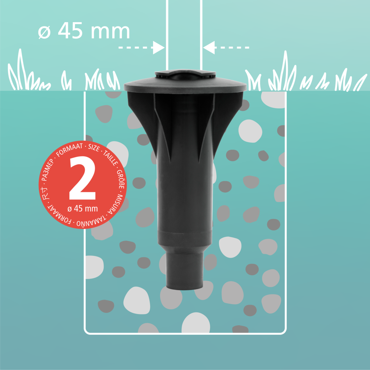 Plastic Ground Tube (for Rotary TopSpinner and Lift-O-Matic Ø 45mm Pole) - Black