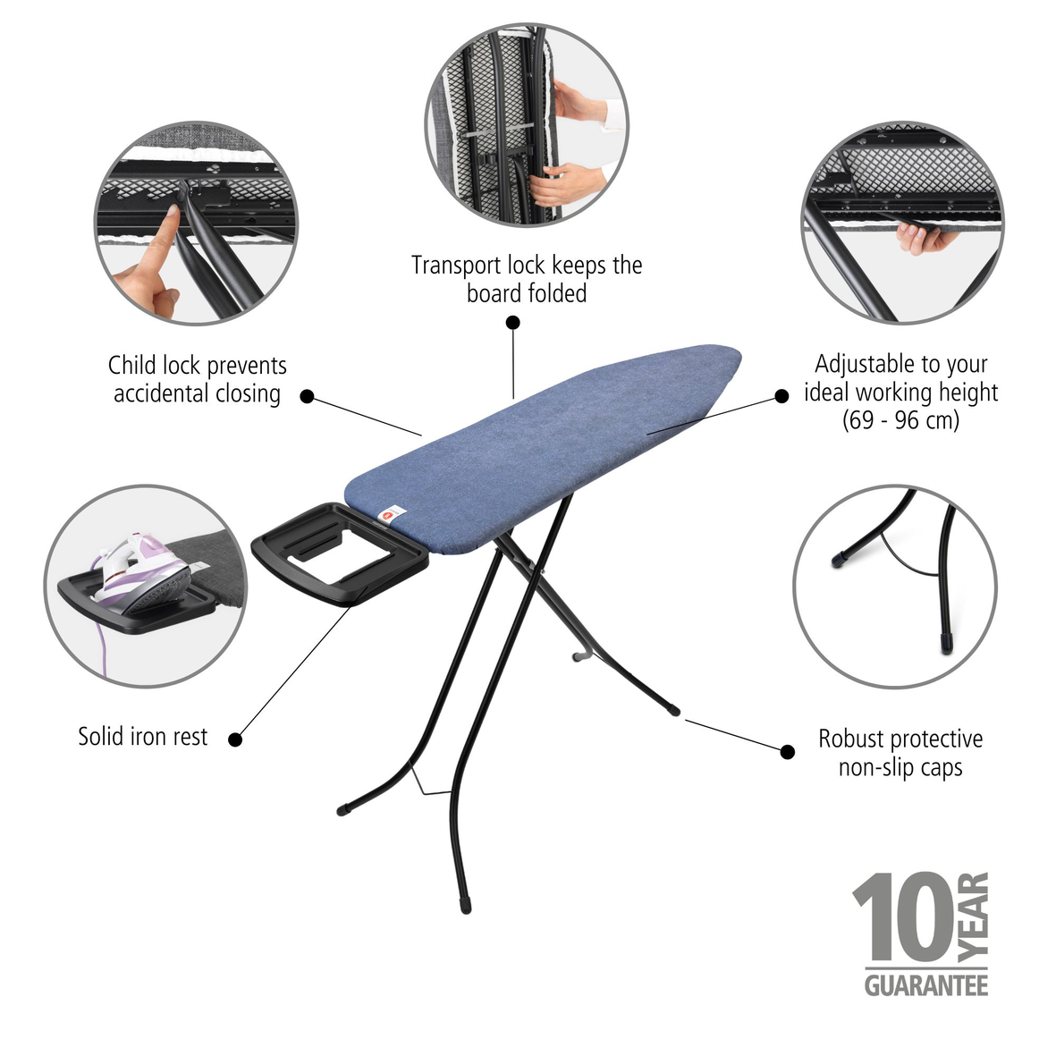 Ironing Board (Size B) SSIR (Solid Steam Iron Rest) - 124x38cm/22mm