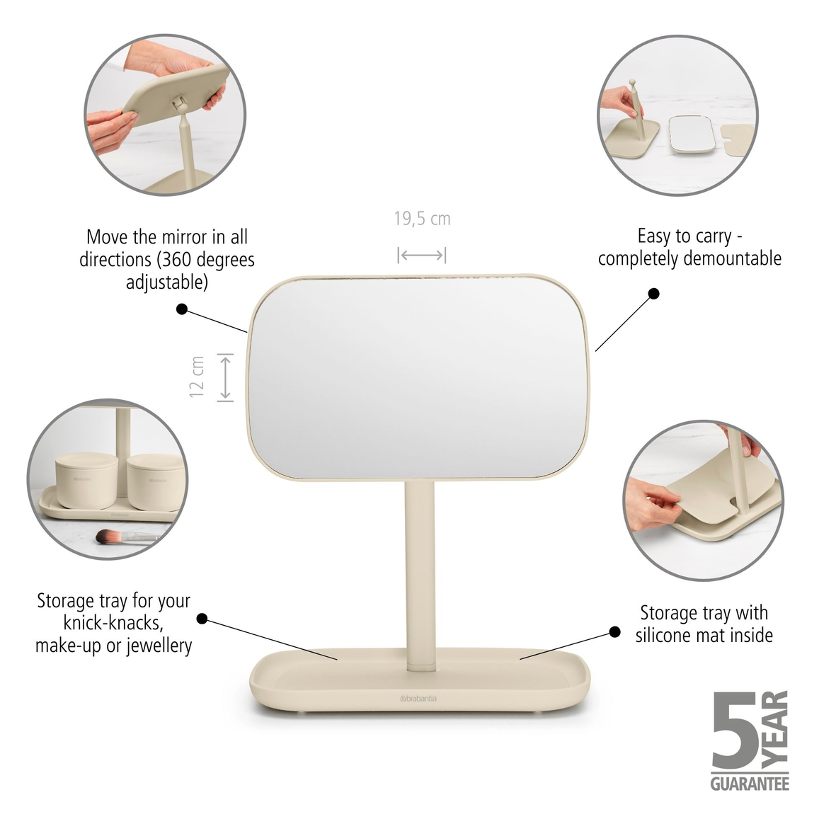 Renew Mirror with Storage Tray