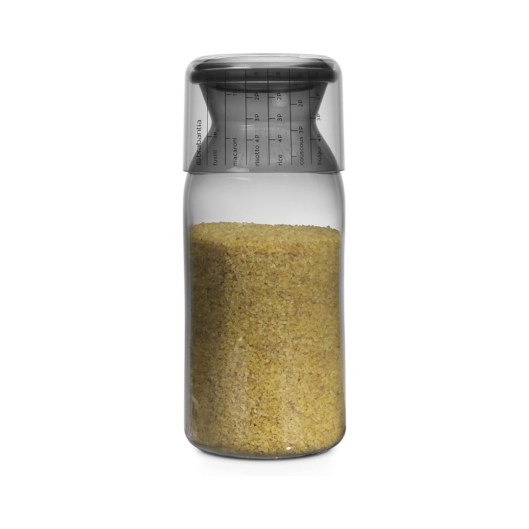 Storage Jar with Measuring Cup (Set of 2) 1.3 Litre - Dark Grey