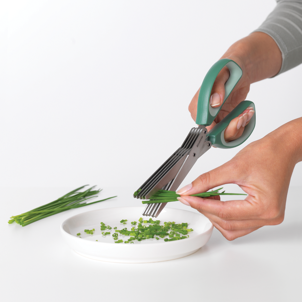 Tasty+ Nice&Handy Herb Scissors with Cleaning tool - Fir Green