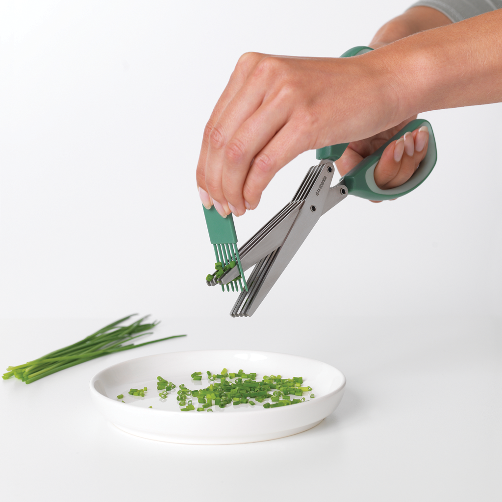 Tasty+ Nice&Handy Herb Scissors with Cleaning tool - Fir Green