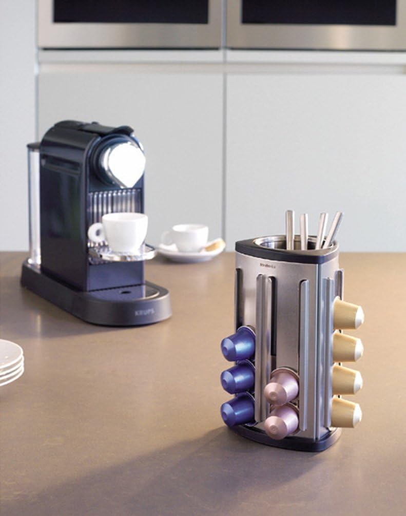 Coffee Capsule Dispenser - Matt Steel/Black