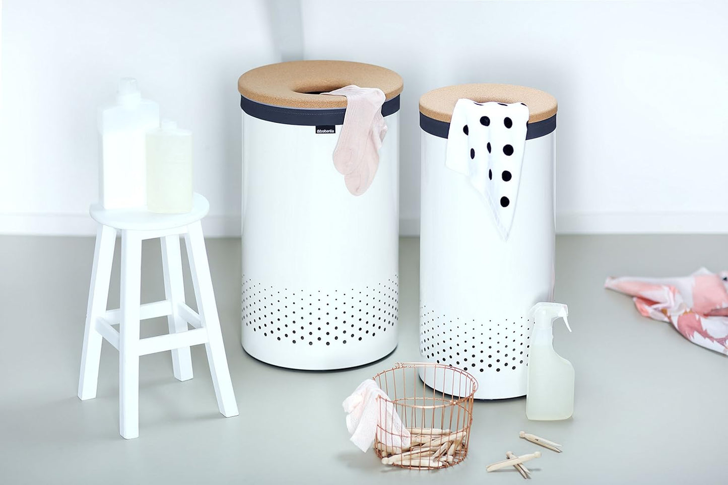 Laundry Bin with Cork Lid - 35L