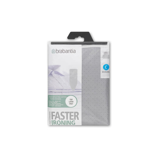 Ironing Board Cover [Size C - 124x45cm] Top Layer Cotton with 2mm Foam - Metallised