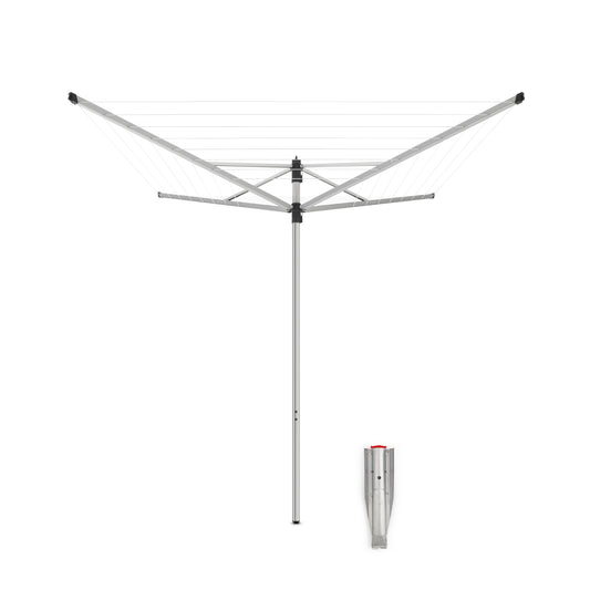 Rotary Lift-O-Matic Split Pole 4 Arms with Ground Spike Ø 45mm - 40m - Metallic Grey