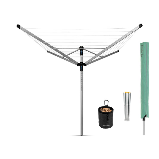 Rotary Lift-O-Matic Advance 4 Arms with Ground Spike (with Cover and Peg Bag) Ø 50mm - 50m - Metallic Grey