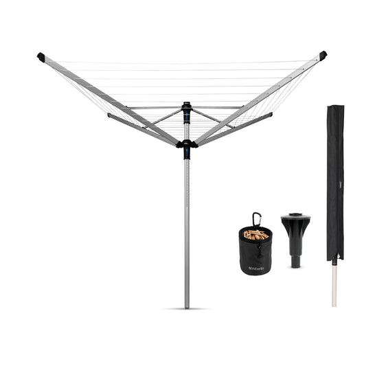 Rotary Lift-O-Matic Advance 4 Arms with Plastic Ground Tube (with Cover and Peg Bag) Ø 50mm - 50m - Metallic Grey