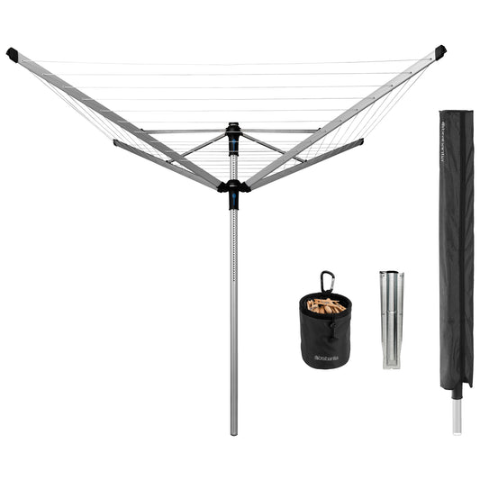 Rotary Lift-O-Matic Advance 4 Arms with Ground Spike (with Cover and Peg Bag) Ø 50mm - 60m - Metallic Grey