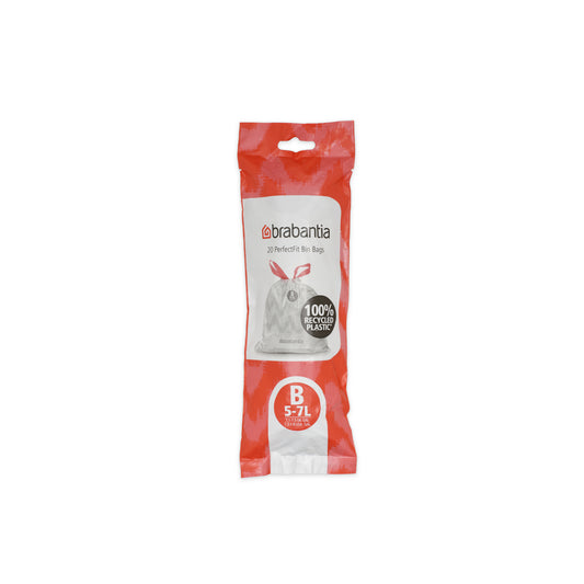 PerfectFit Bags [Code B] Bin Liners - 20 Bags per Roll - 5L - White