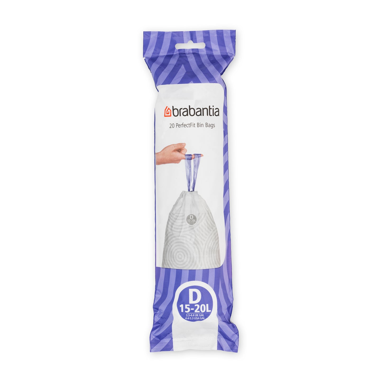 PerfectFit Bags Code D (15-20L) 20 Bags/Roll-White
