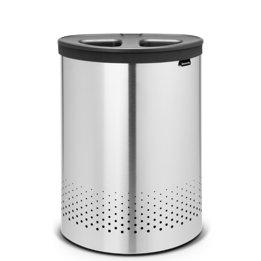 Laundry Bin with Dark Grey Plastic Lid - 55L