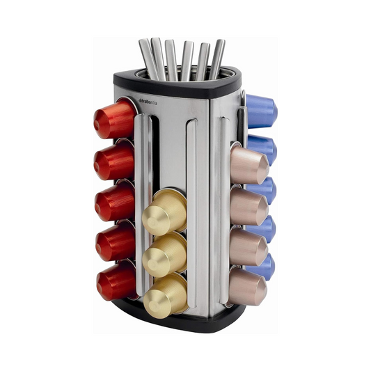 Coffee Capsule Dispenser - Matt Steel/Black