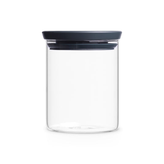Stackable Glass Jar - 0.6L - Dark Grey