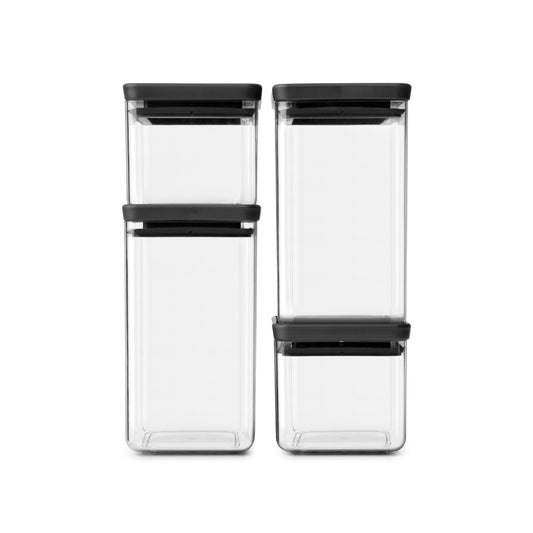 Tasty+ Stackable Canisters (Set of 4) - 2 x 0.7L & 2 x 1.6L