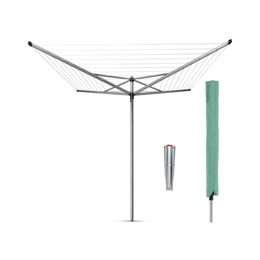 Rotary TopSpinner 4 Arms with Ground Spike and Cover Ø 45mm - 50m - Metallic Grey