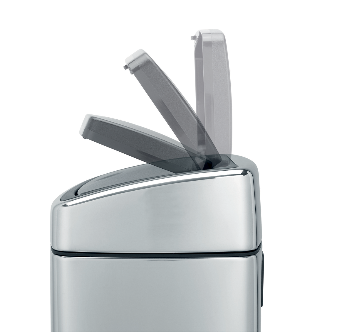 Rectangular Touch Bin with Plastic Bucket - 10L