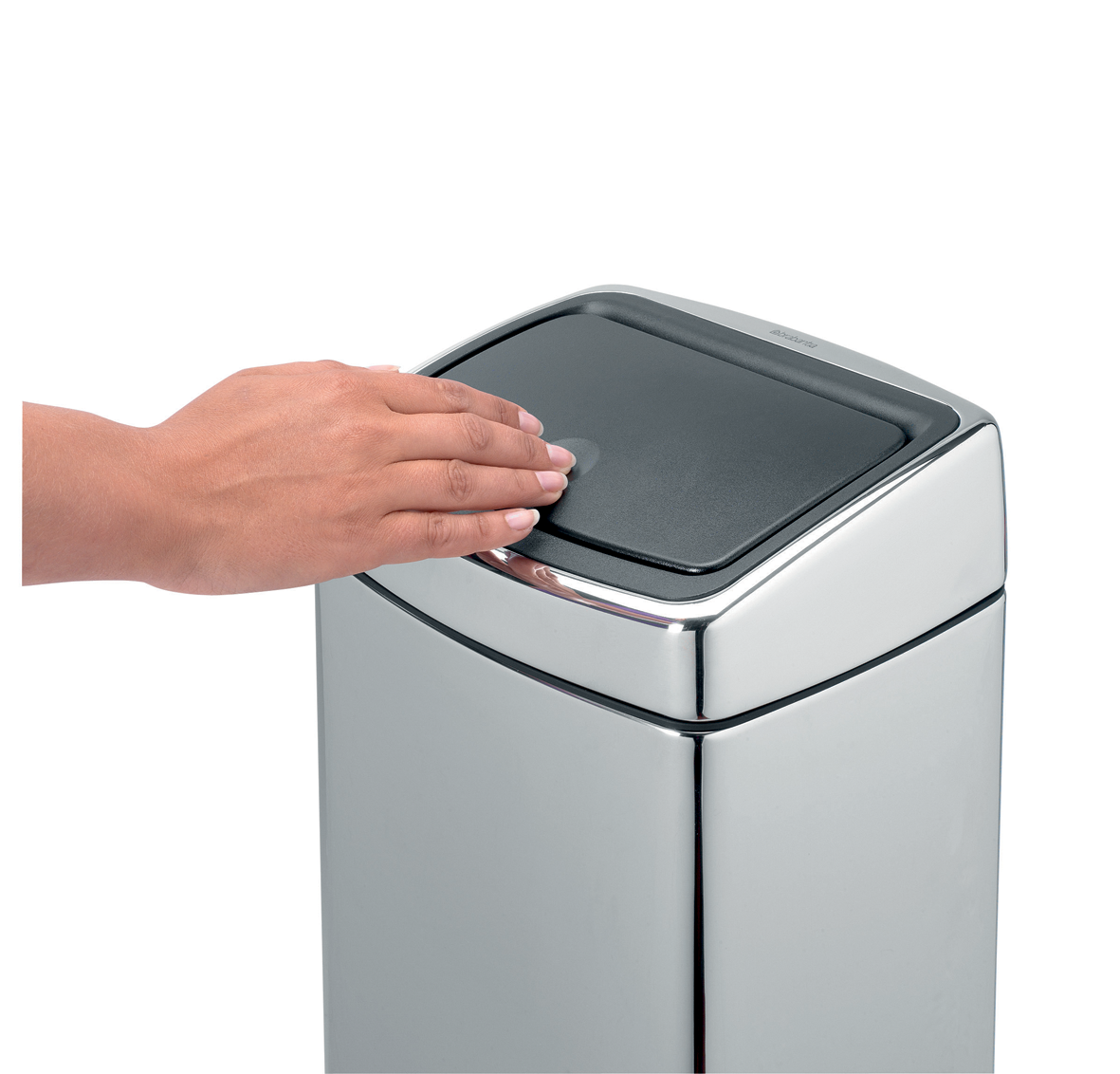 Rectangular Touch Bin with Plastic Bucket - 10L