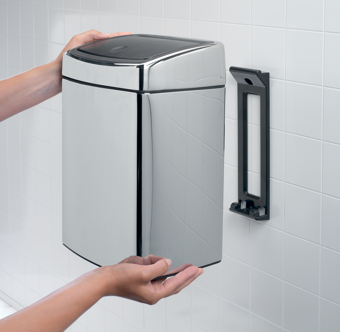 Rectangular Touch Bin with Plastic Bucket - 10L