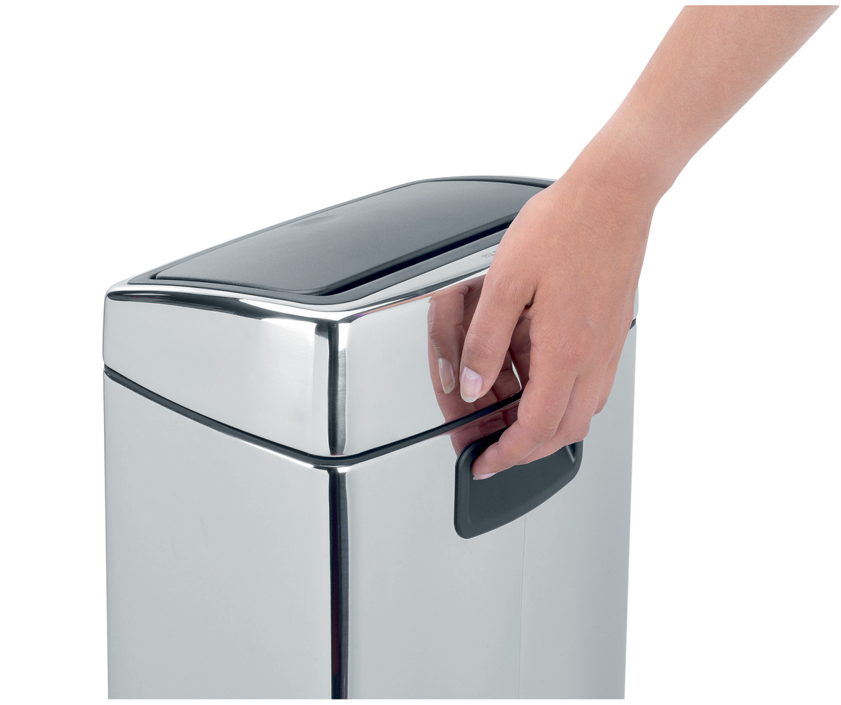 Rectangular Touch Bin with Plastic Bucket - 10L